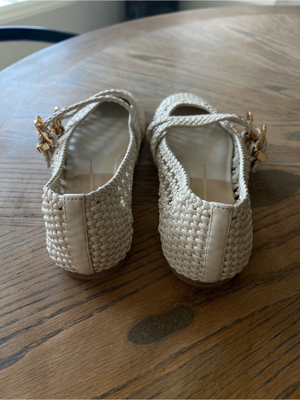 Dolce Vita Baylee Leather Double Strap Flats Cream Ivory 8.5 - Picture 5 of 8